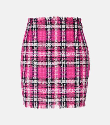 Mini-jupe en tweed de coton mélangé | Balmain