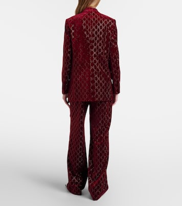 GG cotton velvet wide-leg pants | Gucci