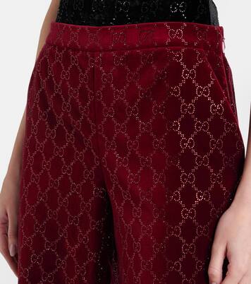 GG cotton velvet wide-leg pants | Gucci