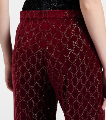 GG cotton velvet wide-leg pants | Gucci
