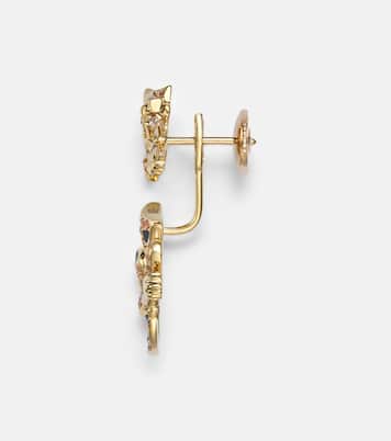 Puce & Dessous Léopard 9kt gold single earring with gemstones | Yvonne Léon