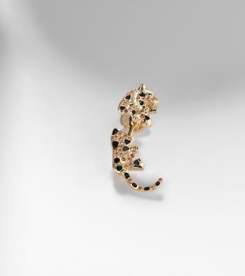 Puce & Dessous Léopard 9kt gold single earring with gemstones | Yvonne Léon