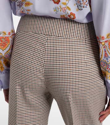 Checked wool-blend flared pants | Etro