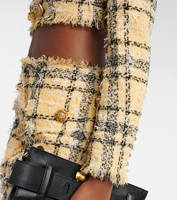 Chaqueta cropped de tweed con lentejuelas | Balmain