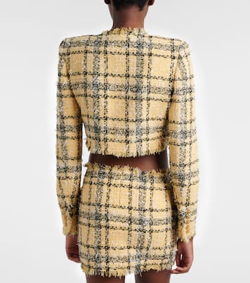 Chaqueta cropped de tweed con lentejuelas | Balmain