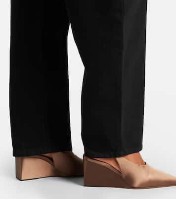 Cube 75 satin slingback wedges | Alaïa