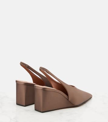 Cube 75 satin slingback wedges | Alaïa