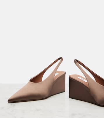 Cube 75 satin slingback wedges | Alaïa