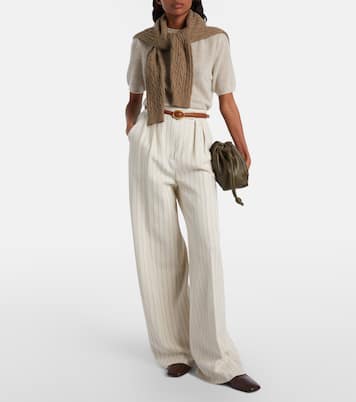 Walnut cashmere, wool, and silk top | Loro Piana