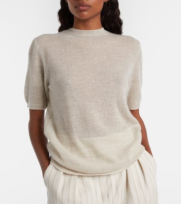 Walnut cashmere, wool, and silk top | Loro Piana