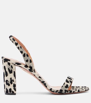 Slingback-Sandalen So Nude 85 aus Canvas | Aquazzura