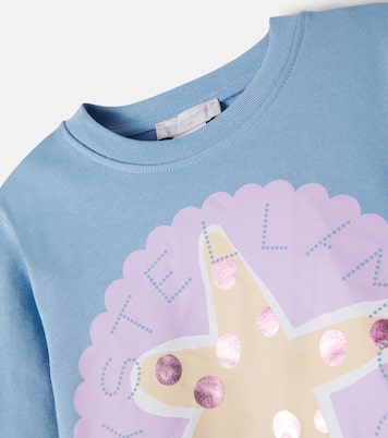 Logo printed cotton fleece sweatshirt | Stella McCartney Kids