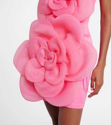 Floret floral-appliqué bustier dress | Leo Lin