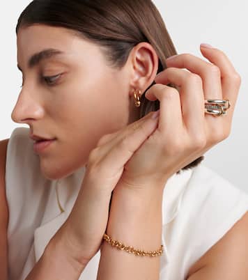 Anello Libra Noir in oro giallo 18kt, argento e diamanti | Spinelli Kilcollin
