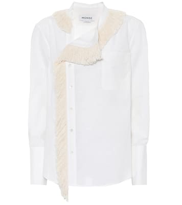 Camicia in cotone e lino con frange | Monse