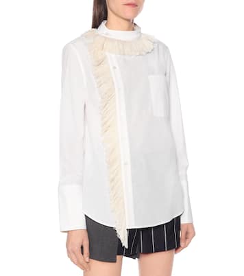Camicia in cotone e lino con frange | Monse