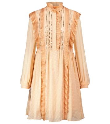 Polka-dot ruffle silk minidress | Chloé