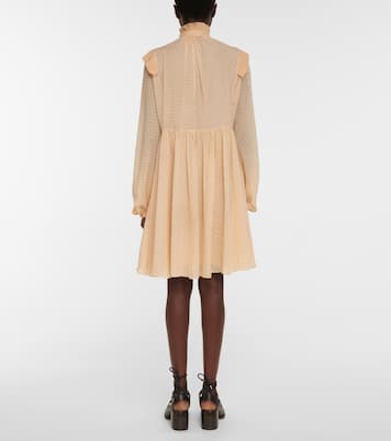 Polka-dot ruffle silk minidress | Chloé