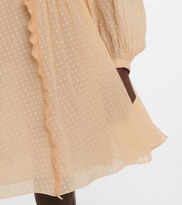 Polka-dot ruffle silk minidress | Chloé