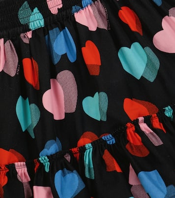 Falda de sarga con print de corazones | Stella McCartney Kids