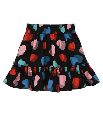 Falda de sarga con print de corazones | Stella McCartney Kids