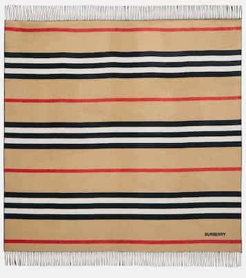 Icon Stripe cashmere and wool blanket | Burberry