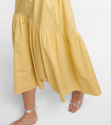 Puff-sleeve cotton midi dress | Vince