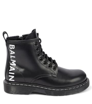 Botines de piel con cordones | Balmain Kids