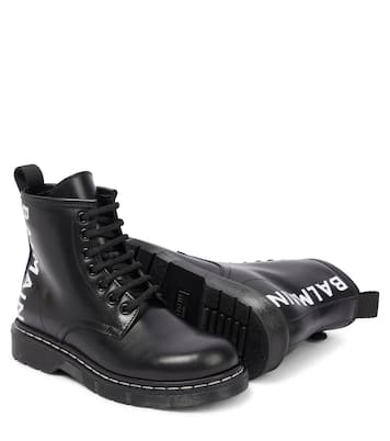 Botines de piel con cordones | Balmain Kids