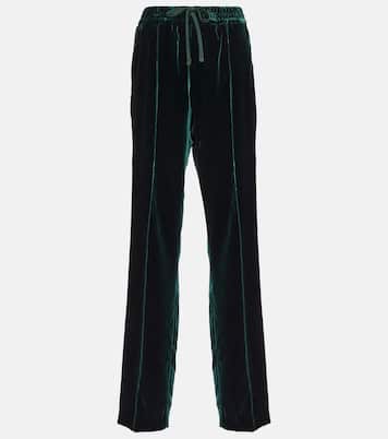 Pantalon droit à taille haute en velours | Tom Ford