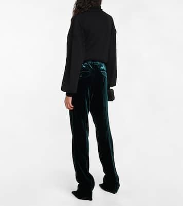 Pantalon droit à taille haute en velours | Tom Ford