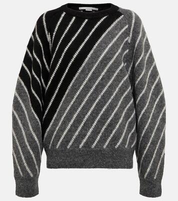 Pull rayé en laine d'alpaga mélangée | Stella McCartney