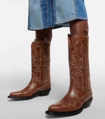 Bottes santiags en cuir | Ganni