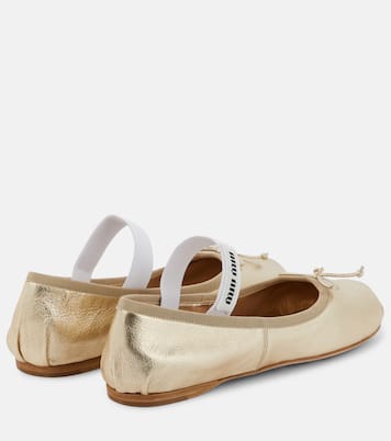Ballerines en cuir à logo | Miu Miu