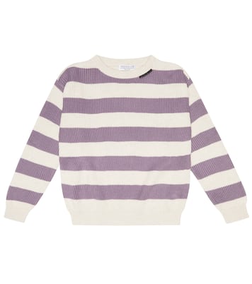 Jersey de algodón a rayas | Brunello Cucinelli Kids