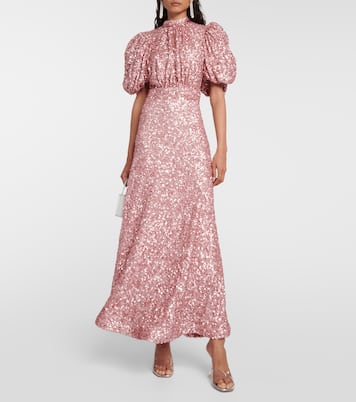 Sequined puff-sleeve maxi dress | Rotate