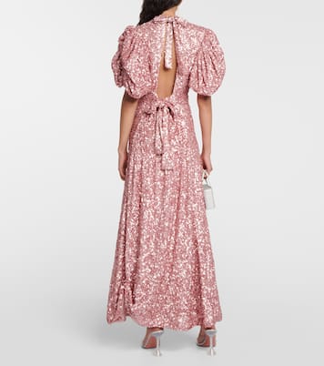 Sequined puff-sleeve maxi dress | Rotate