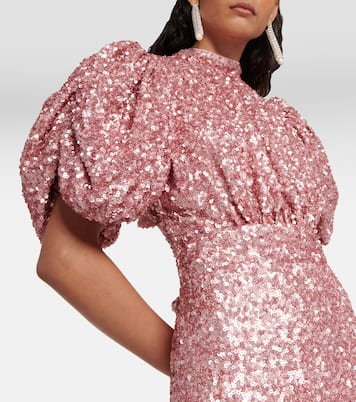 Sequined puff-sleeve maxi dress | Rotate