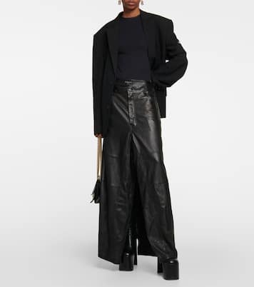 Gonna Apron Pants in pelle | Balenciaga