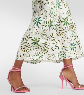 Abito midi in seta con applicazione floreale | Rodarte