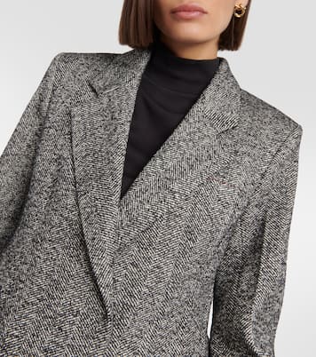 Giacca in misto lana a spina di pesce | Victoria Beckham