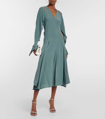 Abito midi Trench in seta | Victoria Beckham