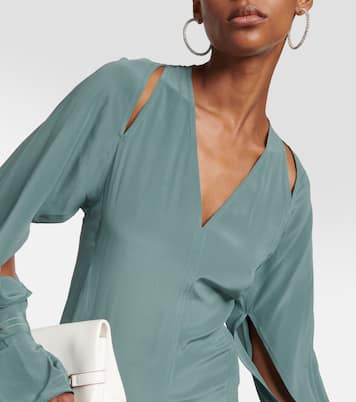 Abito midi Trench in seta | Victoria Beckham