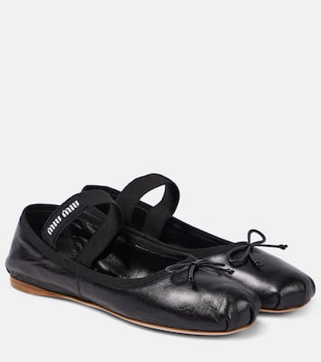 Ballerinas aus Leder | Miu Miu