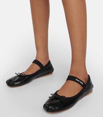 Ballerinas aus Leder | Miu Miu