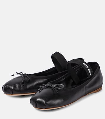 Ballerinas aus Leder | Miu Miu