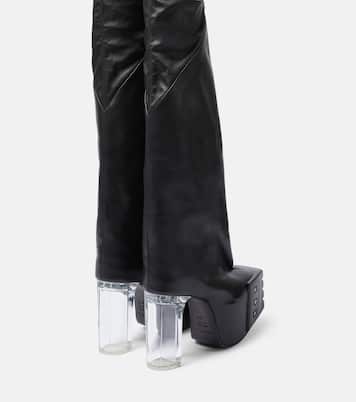 Platform leather over-the-knee boots | Rick Owens