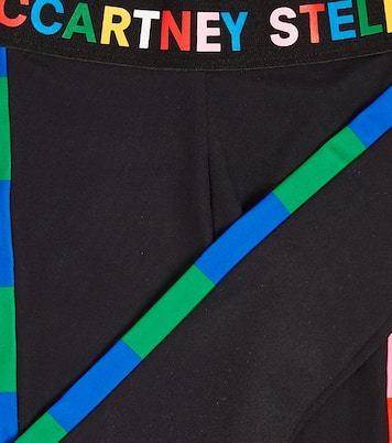Leggings in jersey a righe con logo | Stella McCartney Kids