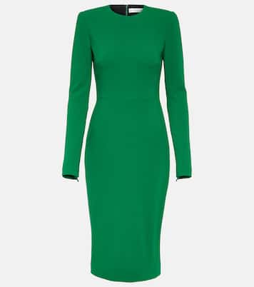 Vestido midi de mezcla de lana | Victoria Beckham