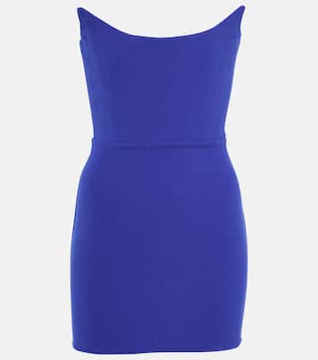 Strapless crepe minidress | Alex Perry